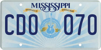 MS license plate CDO070