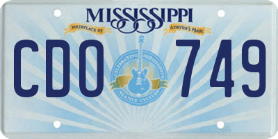 MS license plate CDO749