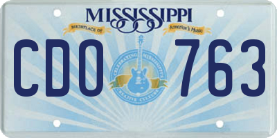 MS license plate CDO763