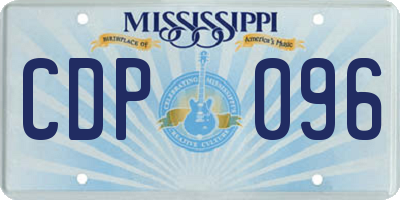 MS license plate CDP096