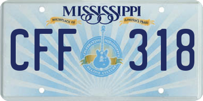 MS license plate CFF318