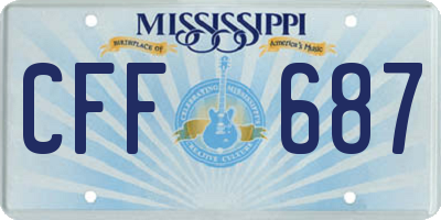 MS license plate CFF687