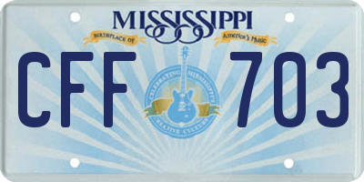 MS license plate CFF703