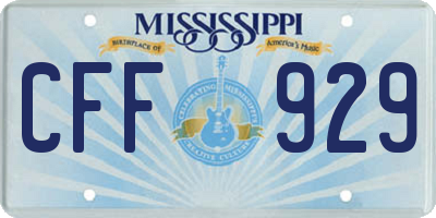 MS license plate CFF929