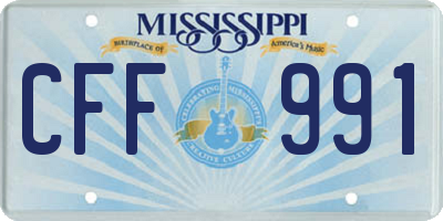 MS license plate CFF991
