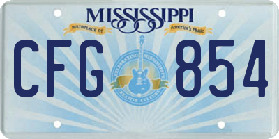 MS license plate CFG854