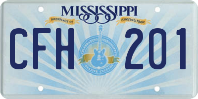 MS license plate CFH201