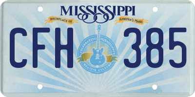 MS license plate CFH385