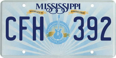 MS license plate CFH392