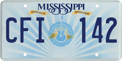 MS license plate CFI142