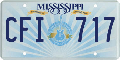 MS license plate CFI717