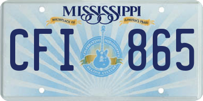 MS license plate CFI865
