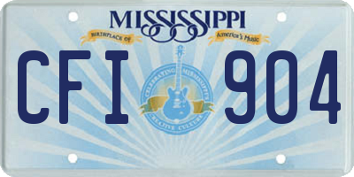 MS license plate CFI904