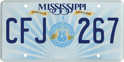 MS license plate CFJ267