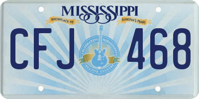 MS license plate CFJ468