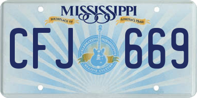 MS license plate CFJ669