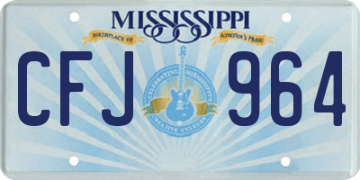 MS license plate CFJ964