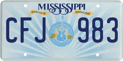 MS license plate CFJ983