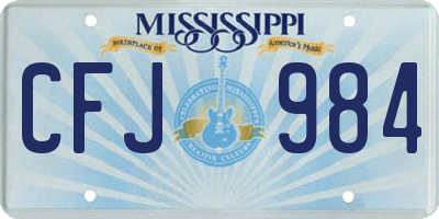 MS license plate CFJ984