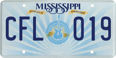 MS license plate CFL019