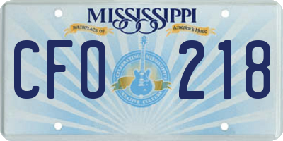 MS license plate CFO218