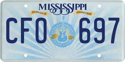 MS license plate CFO697