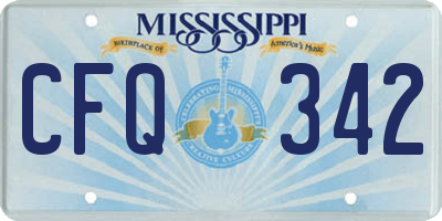MS license plate CFQ342