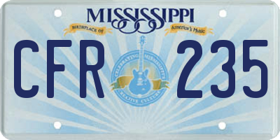 MS license plate CFR235