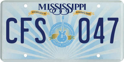 MS license plate CFS047
