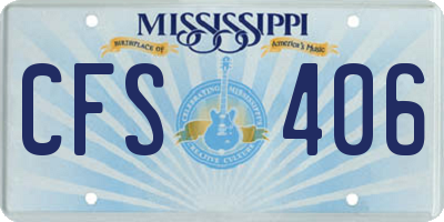 MS license plate CFS406