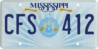 MS license plate CFS412