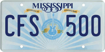 MS license plate CFS500