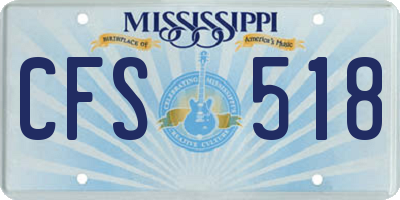 MS license plate CFS518