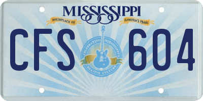 MS license plate CFS604