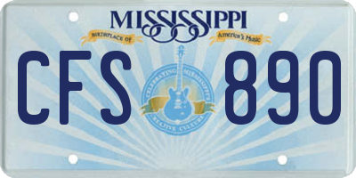 MS license plate CFS890