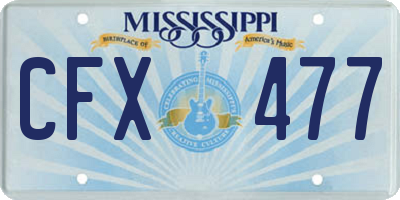 MS license plate CFX477