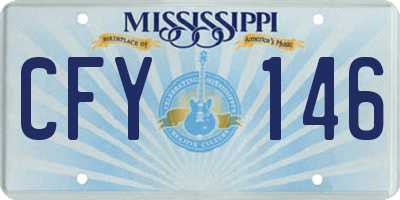 MS license plate CFY146
