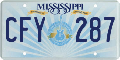 MS license plate CFY287