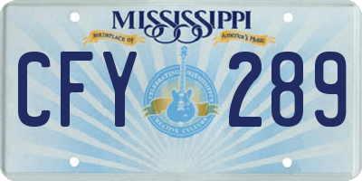 MS license plate CFY289