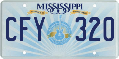 MS license plate CFY320