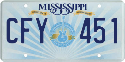 MS license plate CFY451