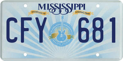 MS license plate CFY681