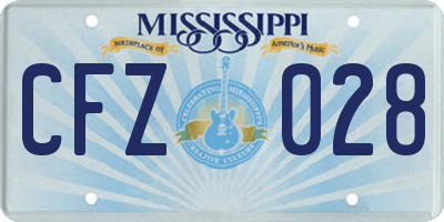 MS license plate CFZ028