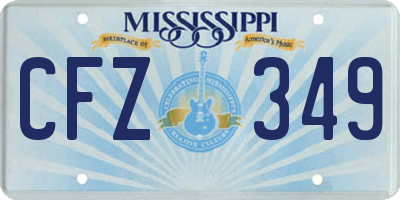 MS license plate CFZ349