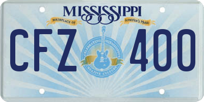 MS license plate CFZ400