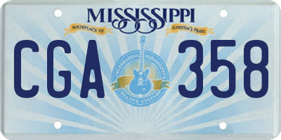 MS license plate CGA358