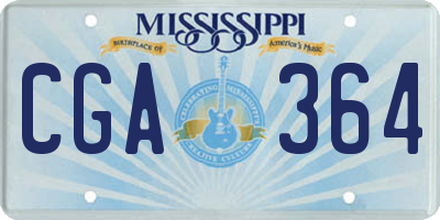 MS license plate CGA364