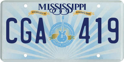 MS license plate CGA419