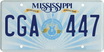 MS license plate CGA447