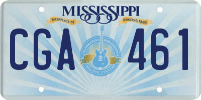 MS license plate CGA461